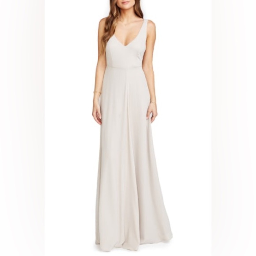 New Show Me Your Mumu Jenn Maxi Dress Sash Beige Size XXL V Neck Zipper
